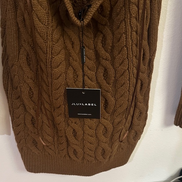 JLUXLABEL Chocolate Cable Knit Mini Dress - Picture 7 of 15